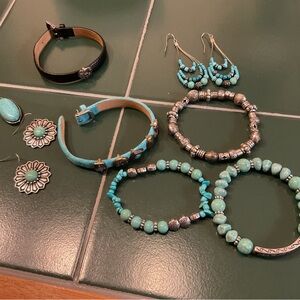 Turquoise and Silver Jewelry Set